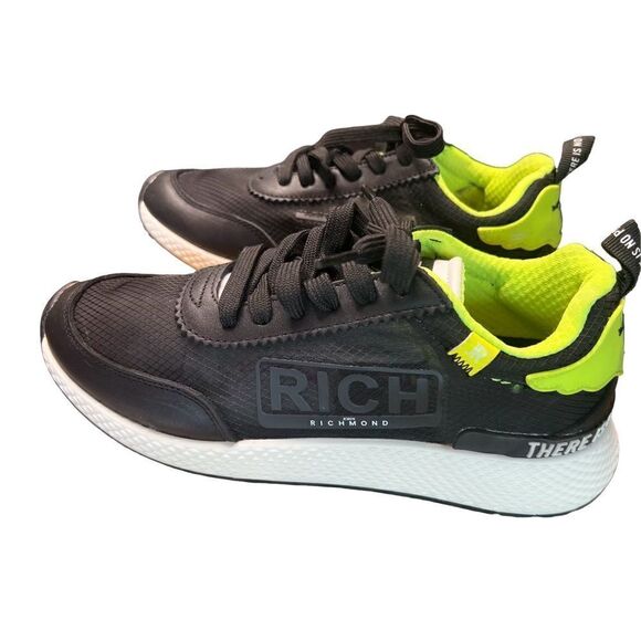 John Richmond Black & Lime Green Running Shoe Born in England NWOB Size 8 - Picture 4 of 9